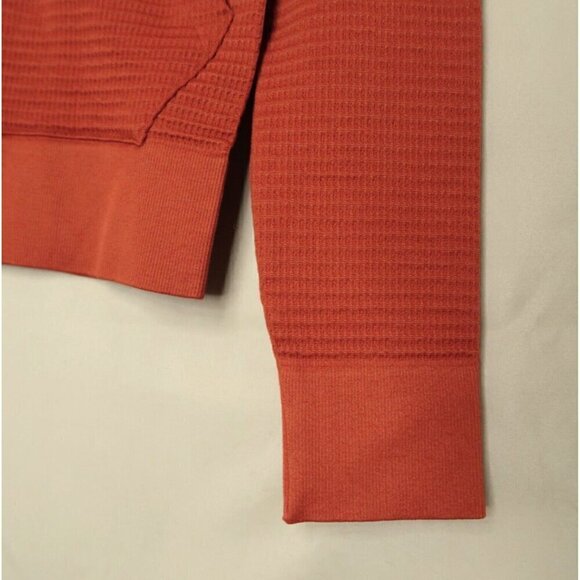 Aura Active Full Zip Jacket Stretch Waffle Burnt Orange Long Sleeve Womens S/M - Picture 5 of 11